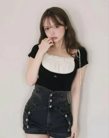 Andmary Ribbon denim allinone black S