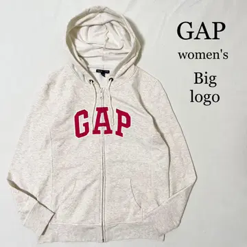 GAP 자수 빅 로고 맨투맨 집업 후드티 여성용 M