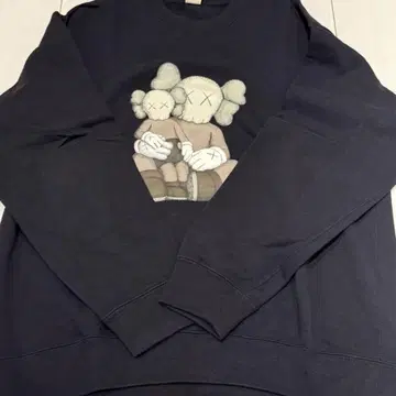 KAWS 프린트 맨투맨 블랙
