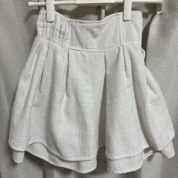 evelyn 화이트 플레어 스커트 허리 밴딩