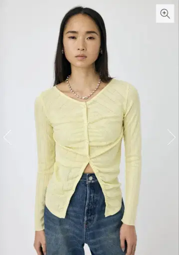 MOUSSY POINTELLE GATHER 가디건