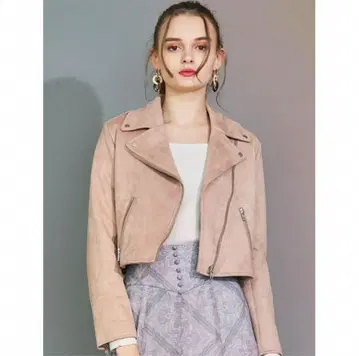 MERCURYDUO 스웨이드 라이더 자켓 핑크