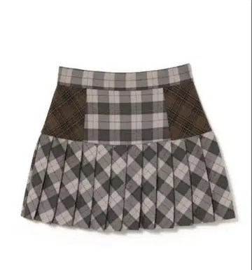 ANDMARY Coco check pleats skirt beige