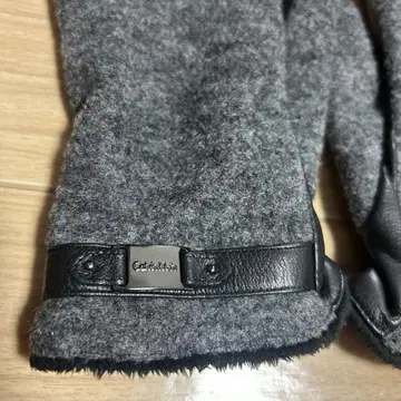 Calvin Klein 울 가죽 장갑 그레이