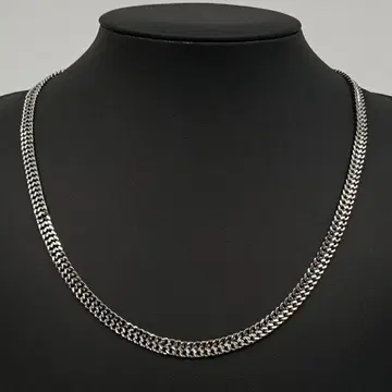 실버 스테인리스 체인 목걸이 심플 키헤이 스타일리시 숏