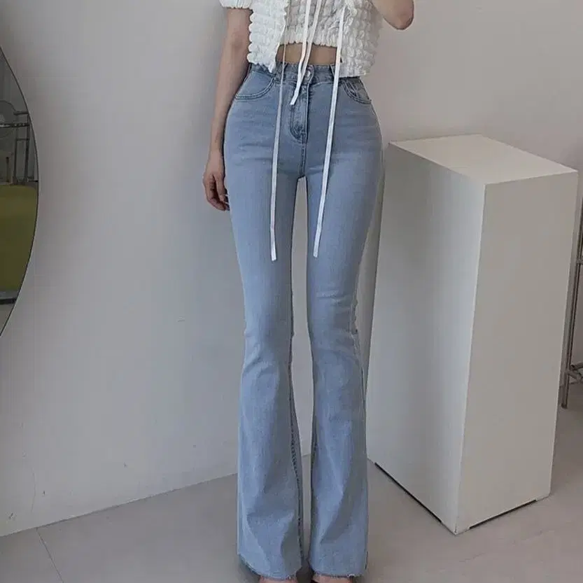 Hip padding bootcut light blue