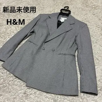 미사용 새상품 택 포함 H&M 체크 자켓 페플럼 하운드투스 빅