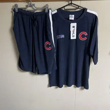 시카고 컵스 파일 원단 반팔 상의 하프 팬츠 셋업 MLB 공식
