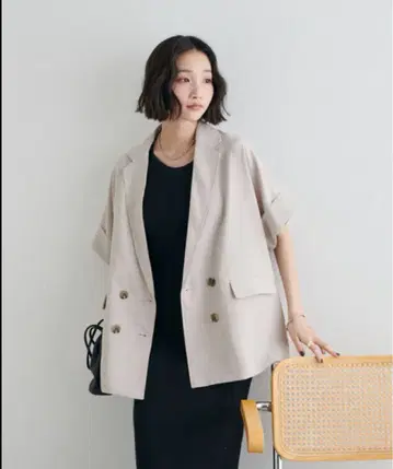 한 번 착용 discout 테크 린넨 반팔 셔츠 자켓