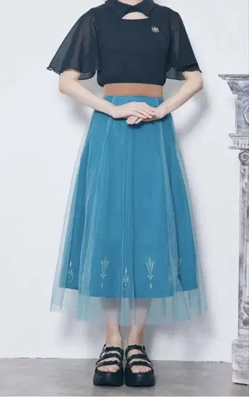시마무라 치하루 안나와 눈의 여왕 엘사 롱 스커트 L 사이즈