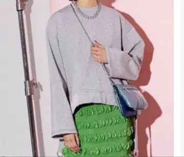 메종 스페셜 실버 라메 헴 개더 상의