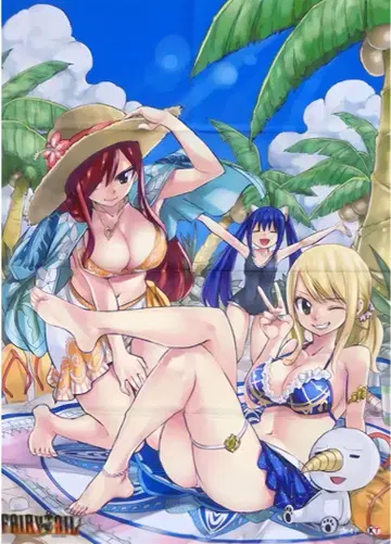 FAIRYTAIL B2 천 포스터 루시 & 엘자 & 웬디