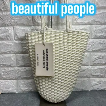 새상품급 beautiful people PVC 카고백 화이트 어깨