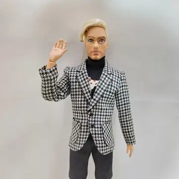 켄 사이즈 건 클럽 체크 자켓과 하이넥 세트
