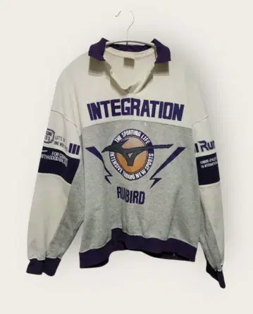 RUNBIRD 런버드 90s 빈티지 로고 맨투맨 트레이닝복 L 그레이