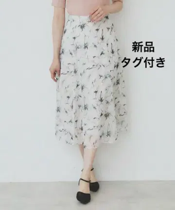 새상품 index 시어 플라워 플레어 스커트