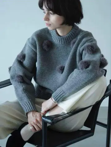 CLANE FUR DOT KNIT TOPS