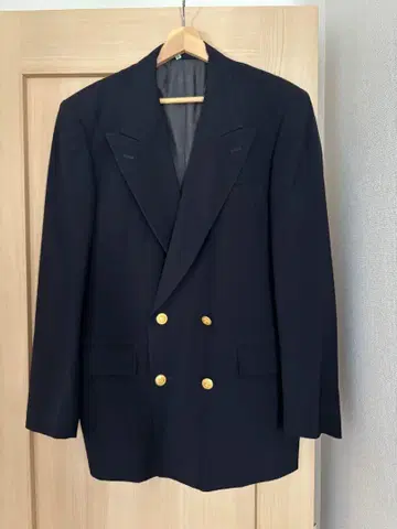 준맨 네이비 테일러드 자켓 골드 버튼 더블 다크 네이비 L 사이즈
