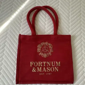 FORTNUM & MASON 빨간색 주트 백 크리스마스