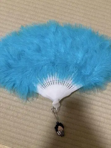 하카센스 스카이블루 페더 부채 캐릭터 포함