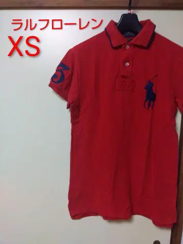 랄프 로렌 레드 반팔 피케 셔츠 XS