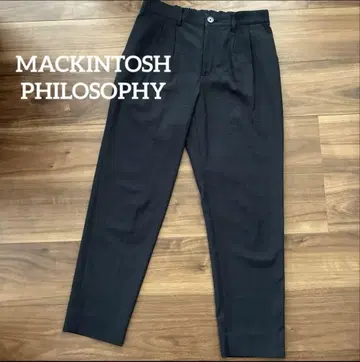 Mackintosh 린넨 혼방 네이비 테이퍼드 팬츠 사이즈 38