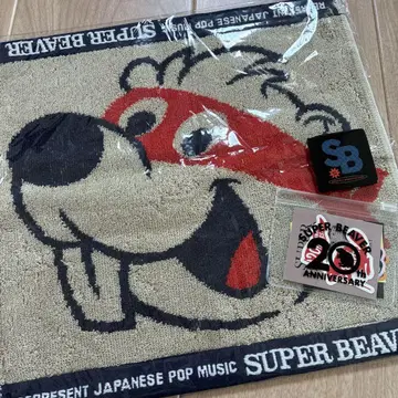 superbeaver 로고 스티커 타월 손수건 세트