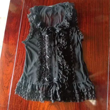 레이스 프릴 블랙 베스트