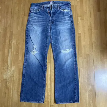 Prps 데미지 가공 데님 스트레이트 34인치