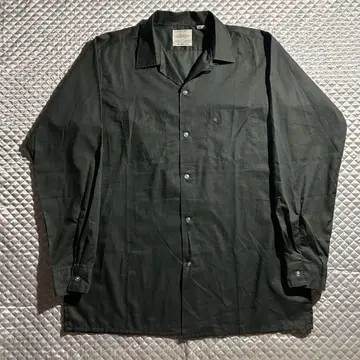 60s USA Vintage ARROW 오픈 카라 셔츠 오픈 카라 그린