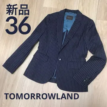 투모로우랜드 테일러드 자켓 네이비 스트라이프 36 새상품!