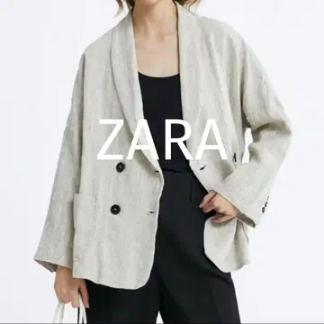 자라 [ ZARA ] 린넨 100% 버튼 테일러드 자켓 M