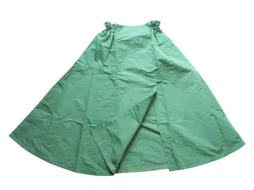 컨디션 최상 드로어 롱 스커트 개더 플레어 리본 그린