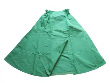 컨디션 최상 드로어 롱 스커트 개더 플레어 리본 그린