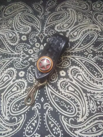 두꺼운 원단 소 가죽 새들 레더 벨트 루프 키링 콤초 포함