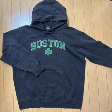 BOSTON 클로버 블랙 후드티 구제 의류