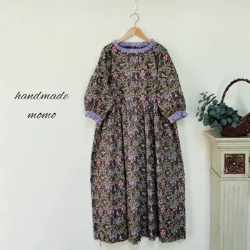 handmade 윌리엄 모리스 7부 소매 원피스 (아이리스) free