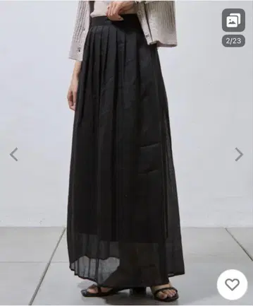 린넨 오간자 롱 스커트