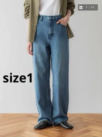 미사용 새상품 crewre 조절 가능 I 라인 데님 팬츠 size 1