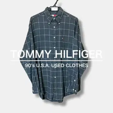 90s 구택 TOMMY HILFIGER BD 플란넬 셔츠 ME9-015