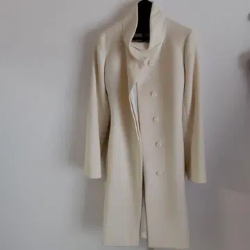 PROPORTION 아이보리 버튼 롱 코트 벨트 포함