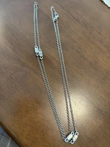 실버 이중 체인 목걸이