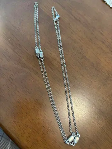 실버 이중 체인 목걸이