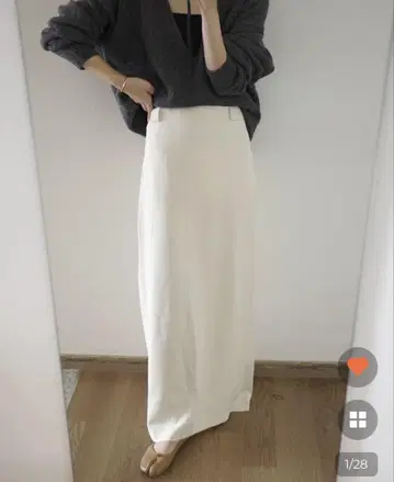 nugu 맥시 길이 롱 스커트 아이보리