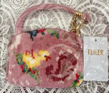 FEILER 긴자와 레이스 사이드 파우치 핑크 FEILER