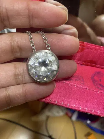 레어 희귀 큰 e.m 빅 실버 925 목걸이 지르코니아