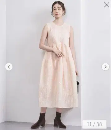 유나이티드 애로우즈 에어리 도트 자카드 원피스