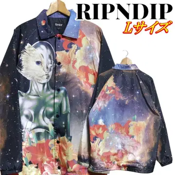 RIPNDIP 립푼딥 올 패턴 화려한 무늬 고양이 우주인 자켓 L 사이즈