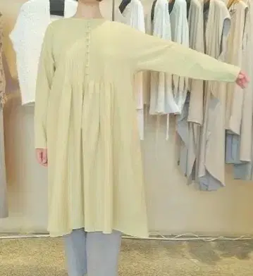 JURGENLEHL 요건 레일 밀코튼 가디건 스트라이프 튜닉