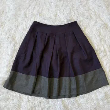 GRAYISH 미니 스커트 (M) 퍼플 그레이 플리츠 울 귀여운